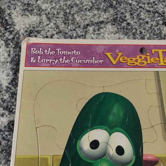 Veggie Tales vintage Tray Puzzle Bob The Tomato & Larry the Cucumber Big Idea - Picture 3 of 4